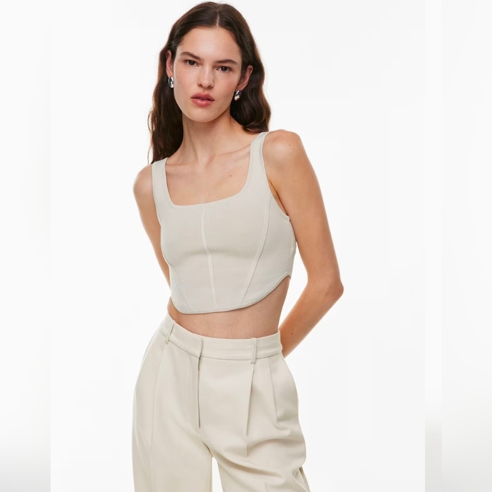 Babaton Cream Crop Top